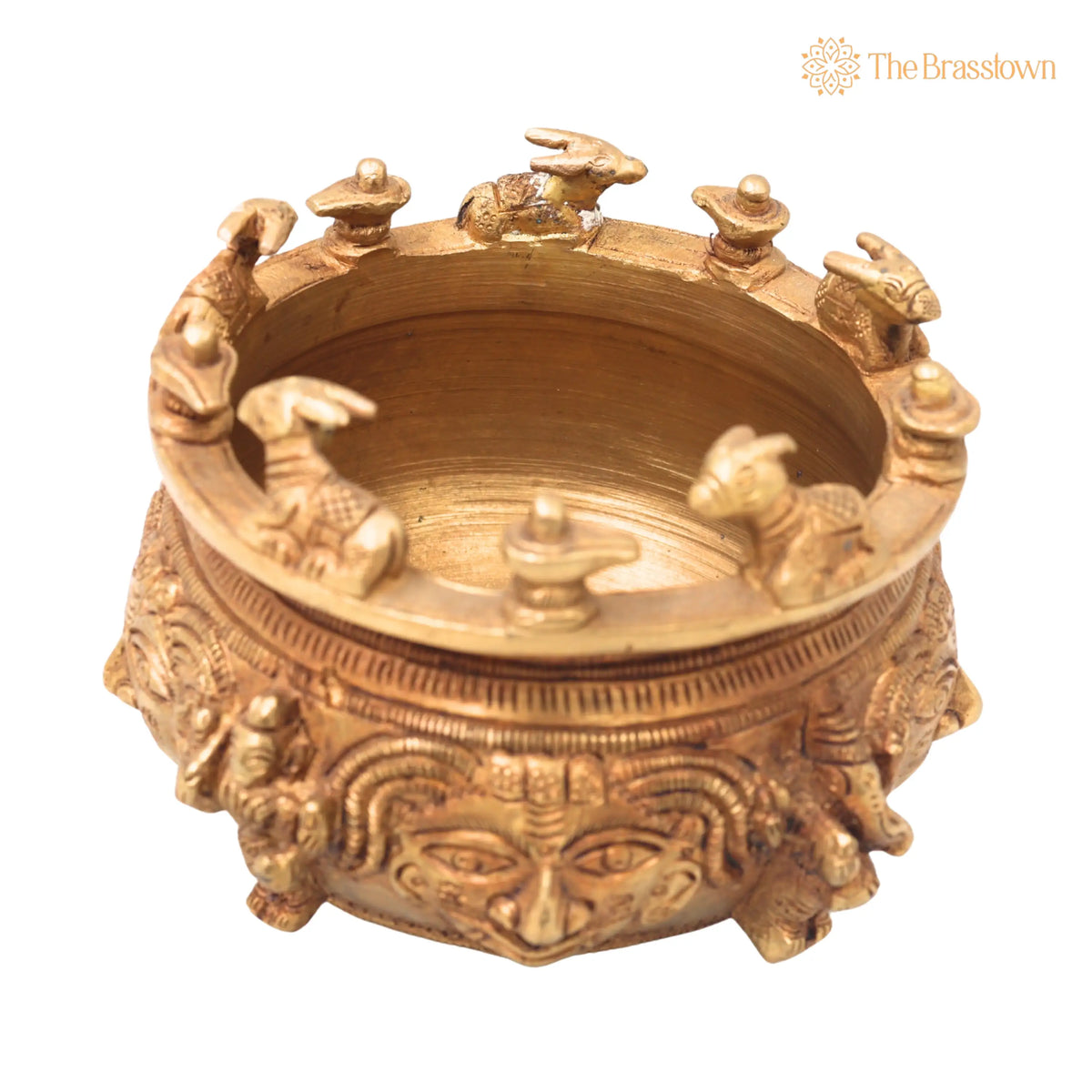 Brass Shivlingam with Nandi Pooja Bowl – Handmade Shiva Linga Idol (Shiva Ling, Shivling, Mahalingam, Jyotirlingam 4 Inch 3