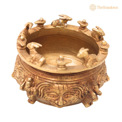 Brass Shivlingam with Nandi Pooja Bowl – Handmade Shiva Linga Idol (Shiva Ling, Shivling, Mahalingam, Jyotirlingam 4 Inch 3