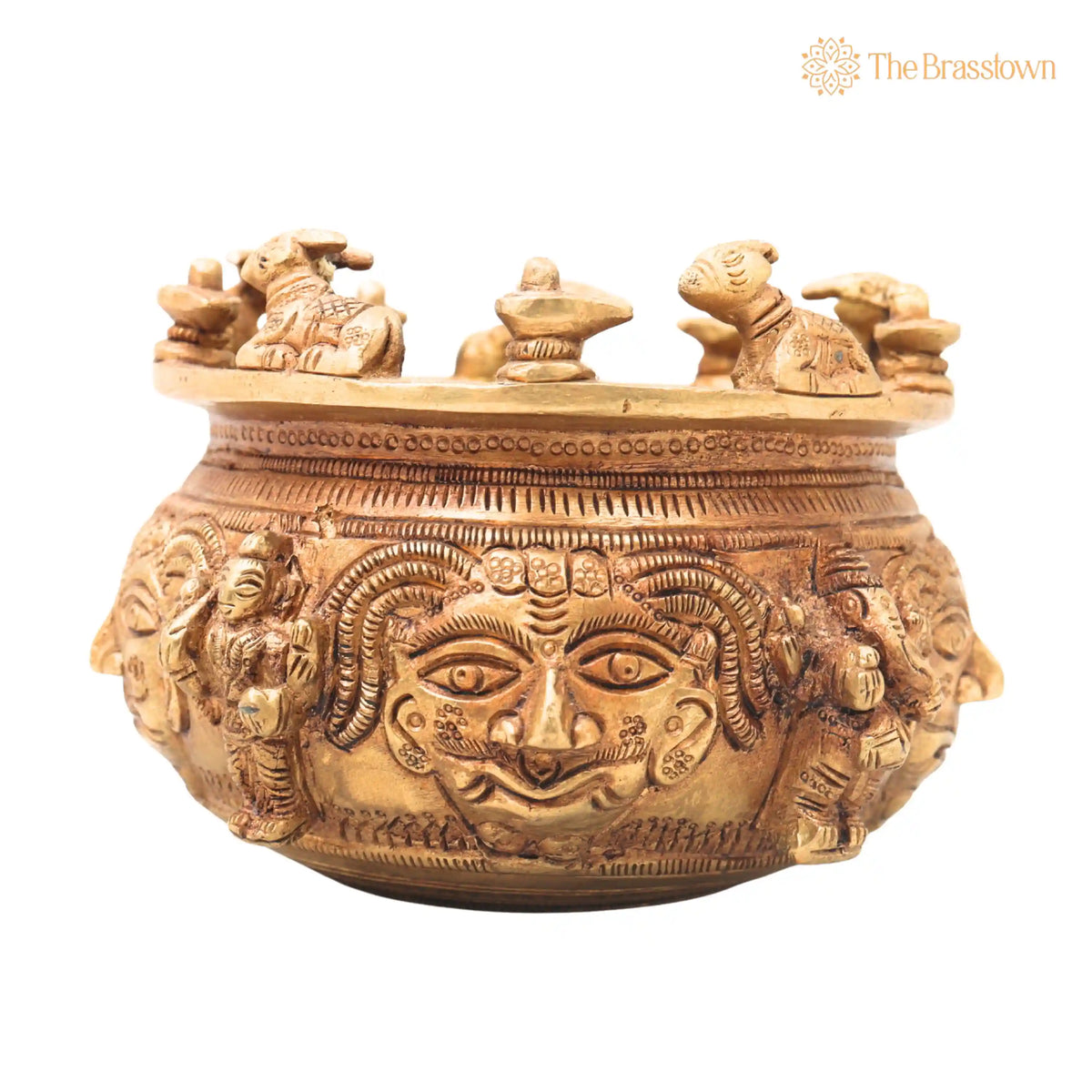 Brass Shivlingam with Nandi Pooja Bowl – Handmade Shiva Linga Idol (Shiva Ling, Shivling, Mahalingam, Jyotirlingam 4 Inch 4