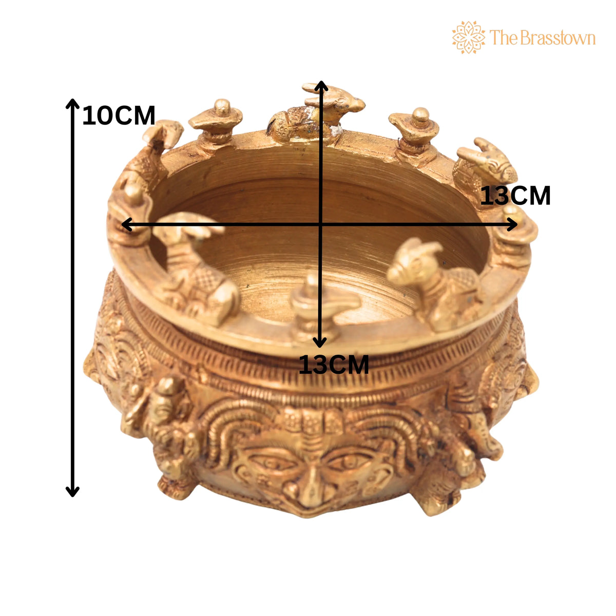 Brass Shivlingam with Nandi Pooja Bowl – Handmade Shiva Linga Idol (Shiva Ling, Shivling, Mahalingam, Jyotirlingam 4 Inch 6