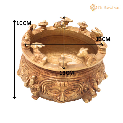 Brass Shivlingam with Nandi Pooja Bowl – Handmade Shiva Linga Idol (Shiva Ling, Shivling, Mahalingam, Jyotirlingam 4 Inch 6