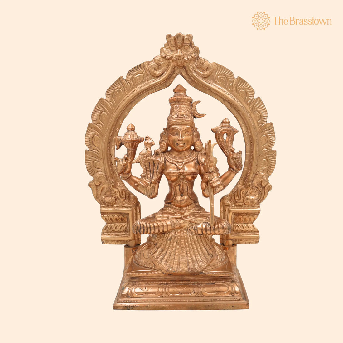 Premium Panchaloha Kamakshi Idol – Handcrafted Bronze Murti of Sri Kamakshi, Kamakshi Amman &amp; Parameshwari for Puja, Home Mandir &amp; Décor 13 Inch 1