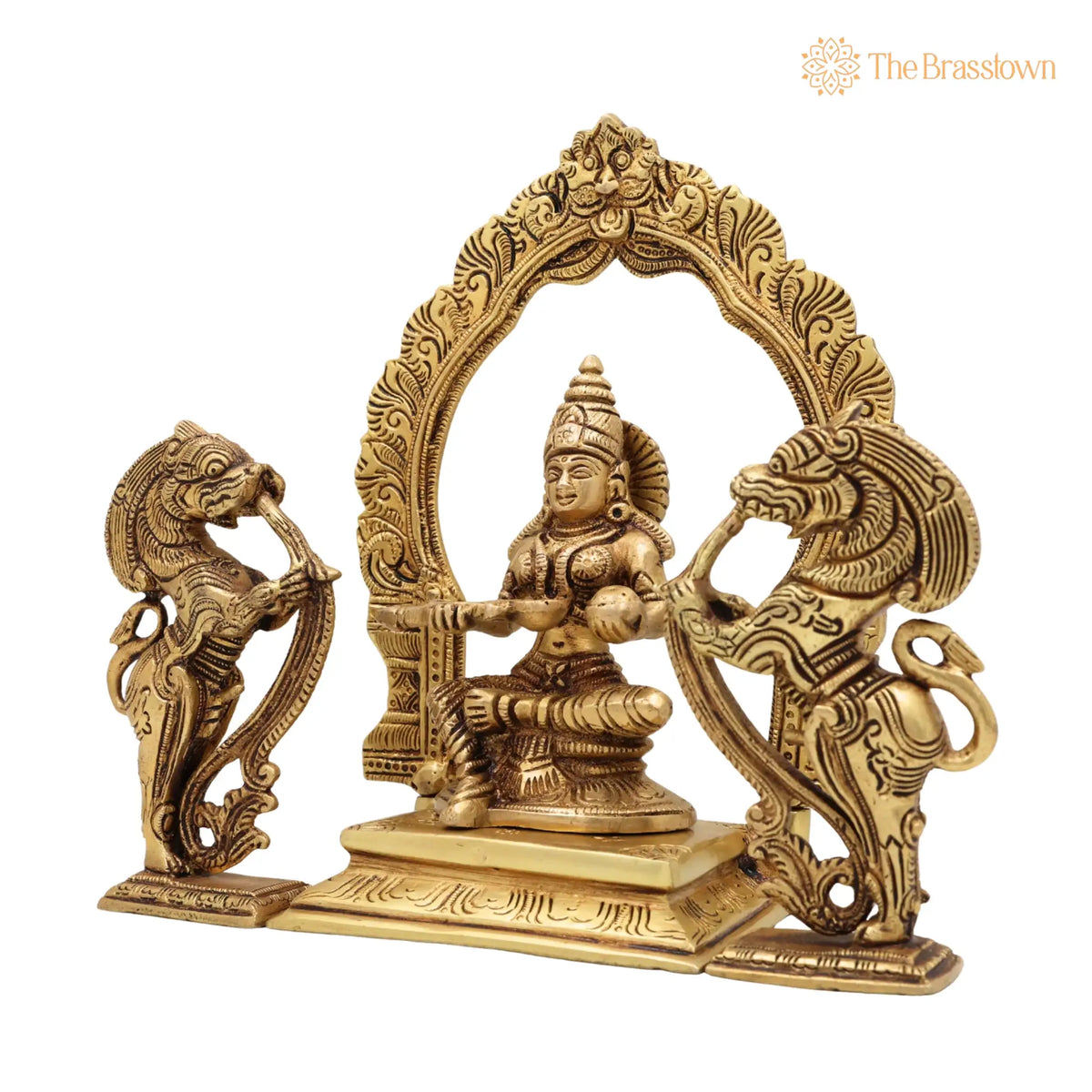 Handcrafted Brass Annapurna Devi Idol – Kashi Annapoorna Amman Sculpture for Pooja, Home &amp; Temple Décor 7 Inch 3