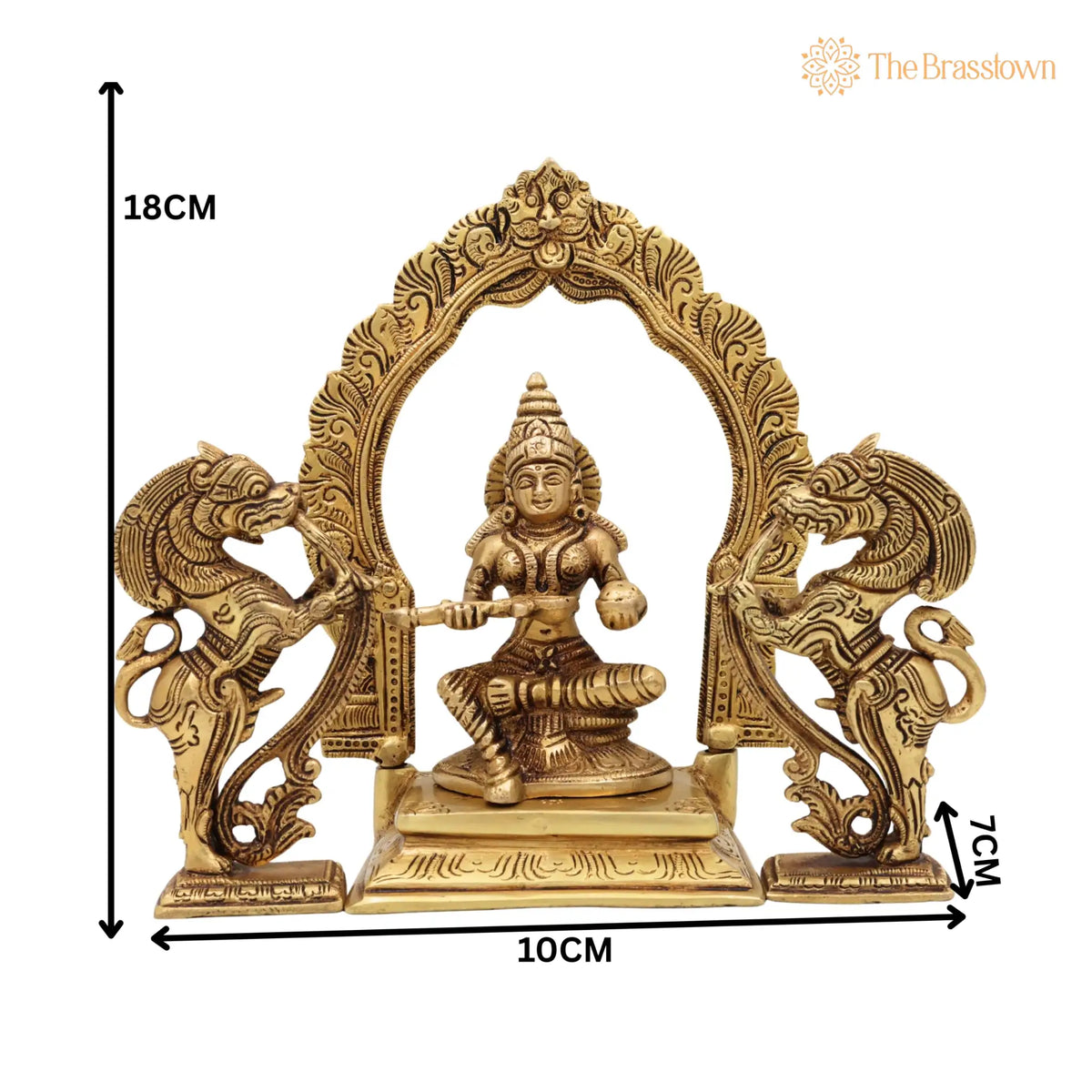 Handcrafted Brass Annapurna Devi Idol – Kashi Annapoorna Amman Sculpture for Pooja, Home &amp; Temple Décor 7 Inch 5