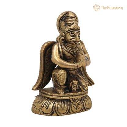 Brass Garuda Deva Idol – Suparna, Pakshiraja, Handcrafted Pital Murti for Temple, Puja, Vastu &amp; Home Décor 3.5 Inch 2