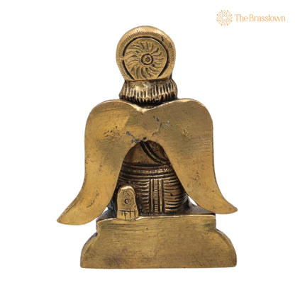 Brass Garuda Deva Idol – Suparna, Pakshiraja, Handcrafted Pital Murti for Temple, Puja, Vastu &amp; Home Décor 3.5 Inch 4