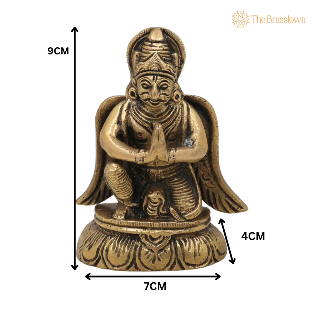 Brass Garuda Deva Idol – Suparna, Pakshiraja, Handcrafted Pital Murti for Temple, Puja, Vastu &amp; Home Décor 3.5 Inch 5