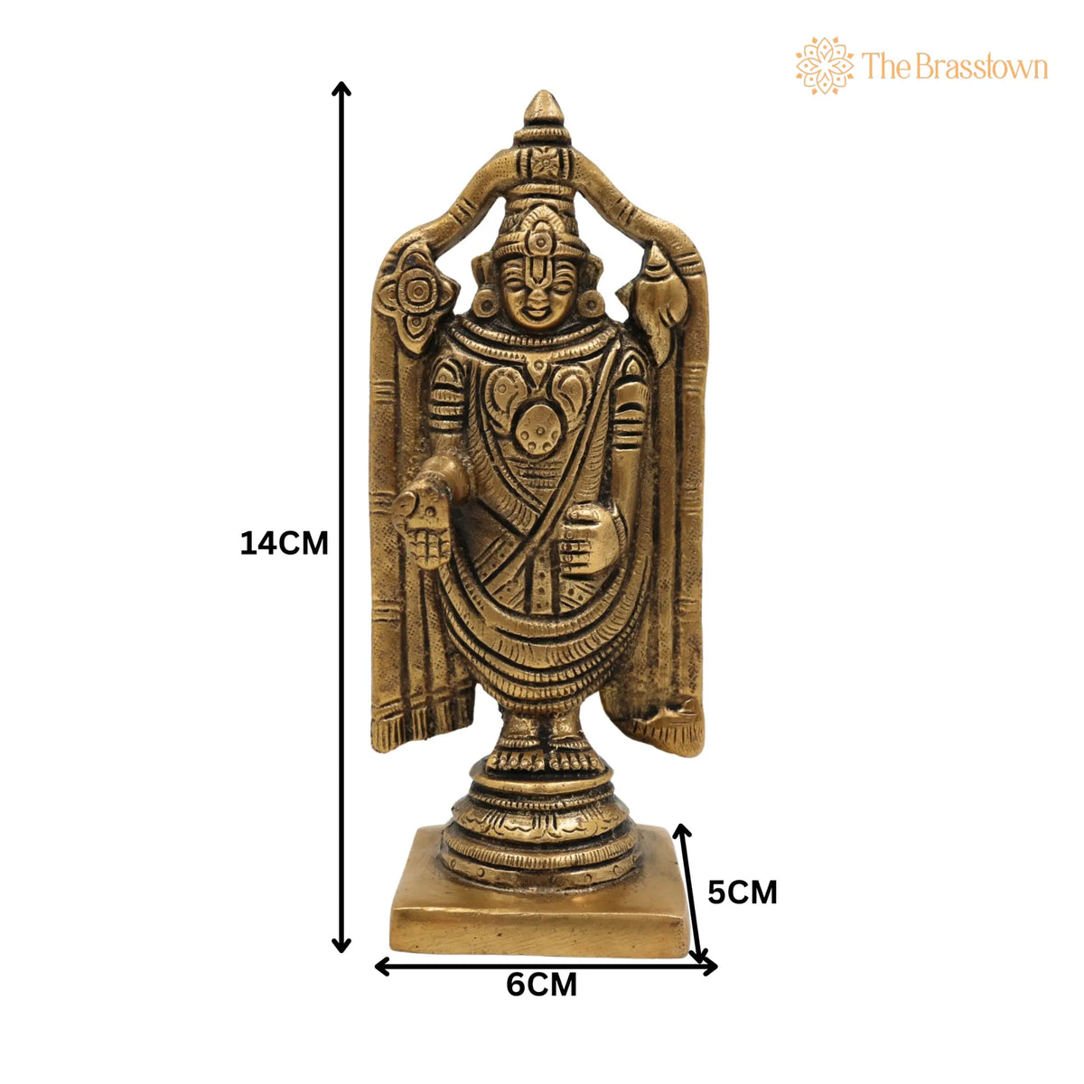 Brass Venkateshwara Idol – Handcrafted Balaji Murti, Srinivasa Statue, Home Temple, Décor &amp; Spiritual Gifts 5.5 Inch 5