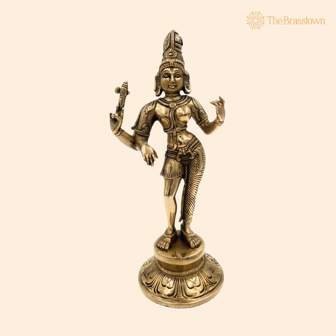 Brass Ardhanarishvara Idol – Handcrafted Divine Ardhnarishwar Statue for Home Décor 11 Inch 1