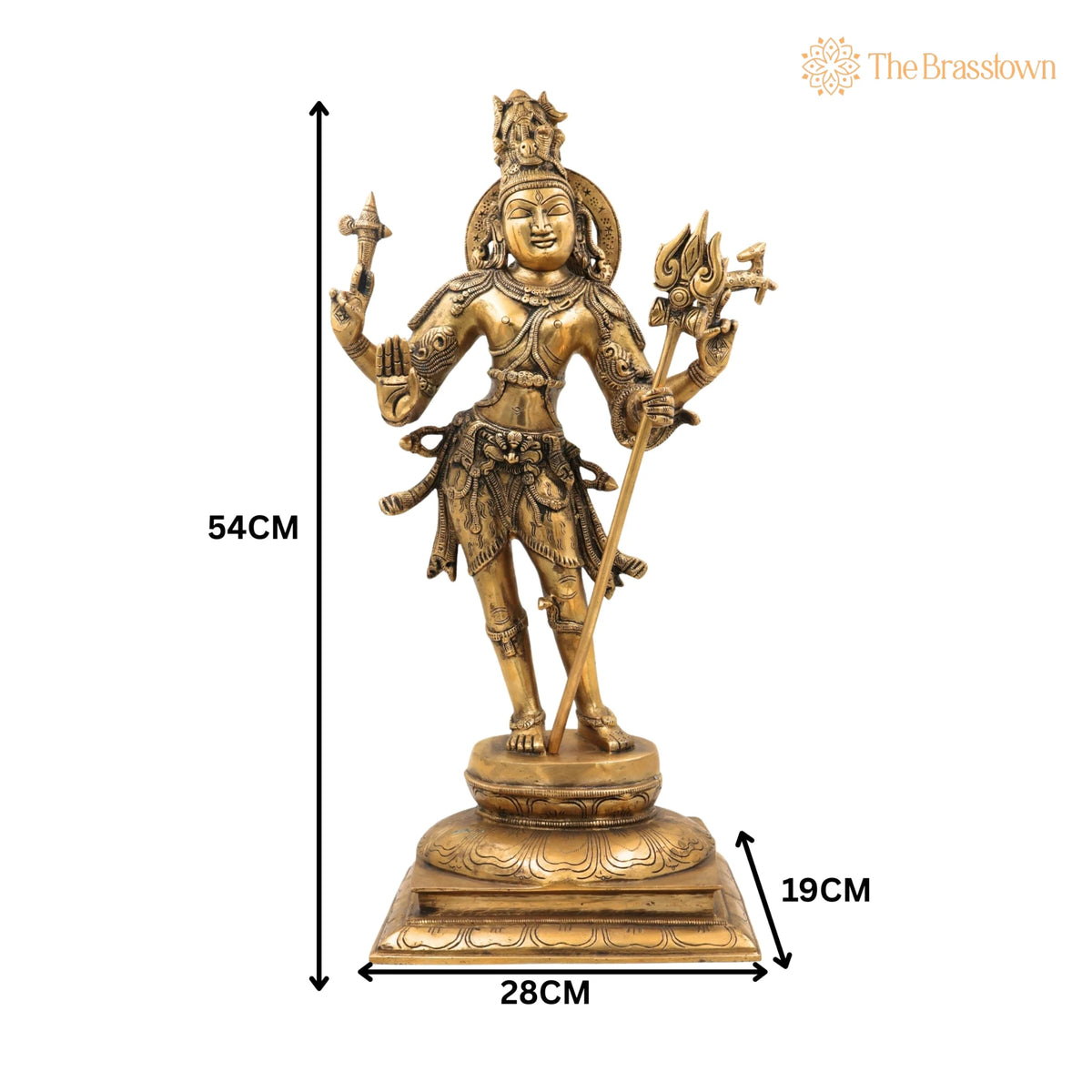 Brass Shiva Idol – Handcrafted Mahadev Murti, Bholenath Statue, Shankar Vigraha, Neelkanth Pooja Murti 21.5 Inch 5