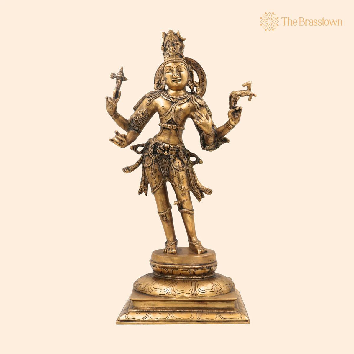 Brass Shiva Idol Statue – Handcrafted Mahadev Murti, Bholenath Vigraha, Shankar Pratima for Pooja, Home Décor &amp; Temple Showpiece 21.5 Inch 1