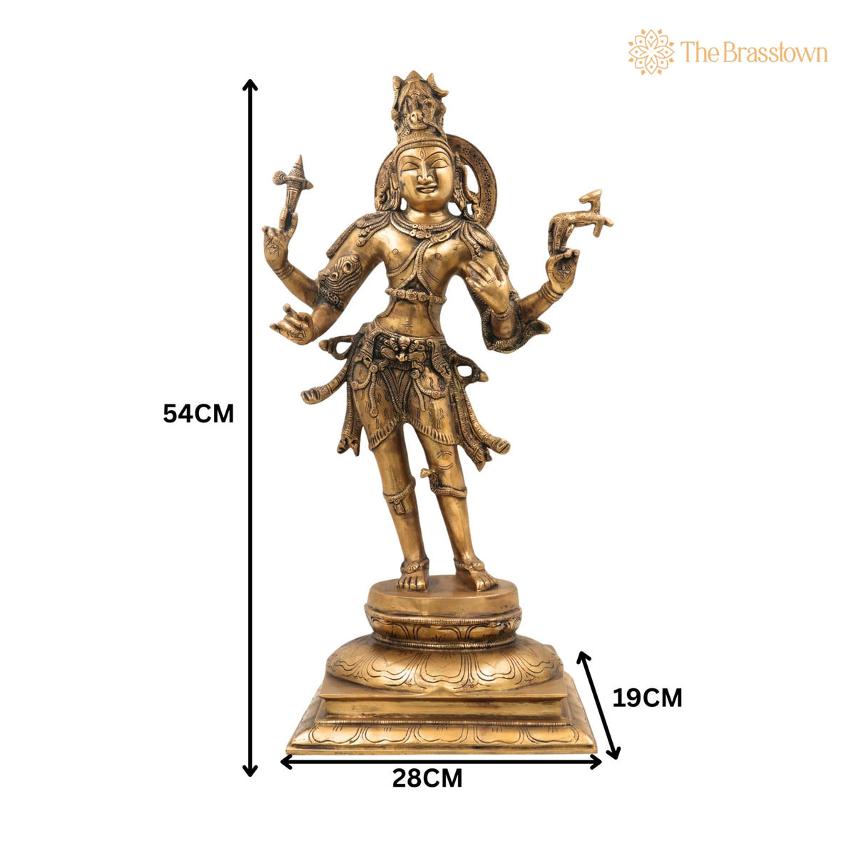 Brass Shiva Idol Statue – Handcrafted Mahadev Murti, Bholenath Vigraha, Shankar Pratima for Pooja, Home Décor &amp; Temple Showpiece 21.5 Inch 5