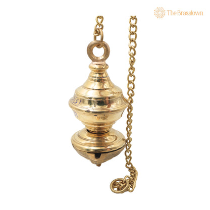 Brass Hanging Traditional Lamps With Single Face – Handcrafted Diya, Pooja Lamp, Deep, Deepam For Home Décor 13.5 Inch 2