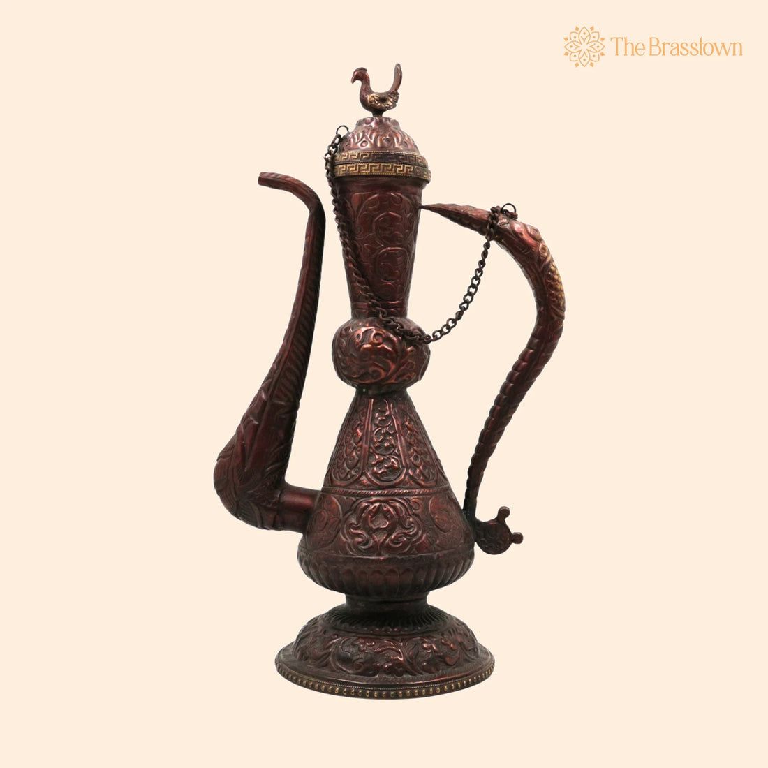 Brass – Handcrafted Surahi, Suraahee, Ewer, Pitcher, Kettle, Ketalee, Kettledrum, Jar, Pot, Surai, Jug, Showpeice, Gift, Home Décor 15 Inch 1