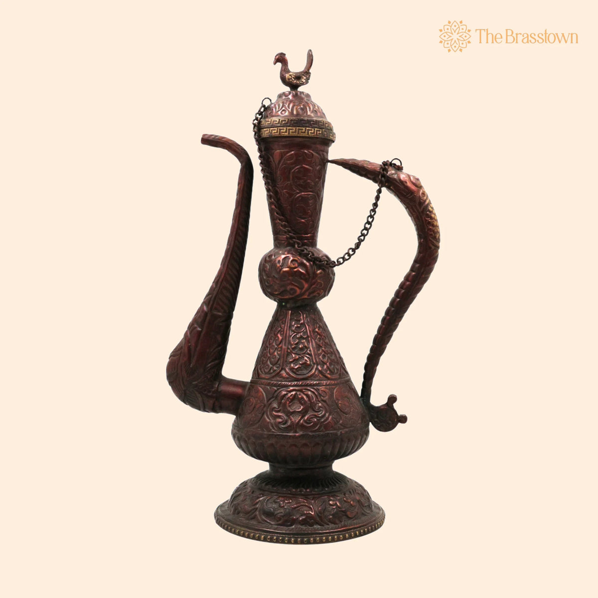 Brass – Handcrafted Surahi, Suraahee, Ewer, Pitcher, Kettle, Ketalee, Kettledrum, Jar, Pot, Surai, Jug, Showpeice, Gift, Home Décor 15 Inch 1