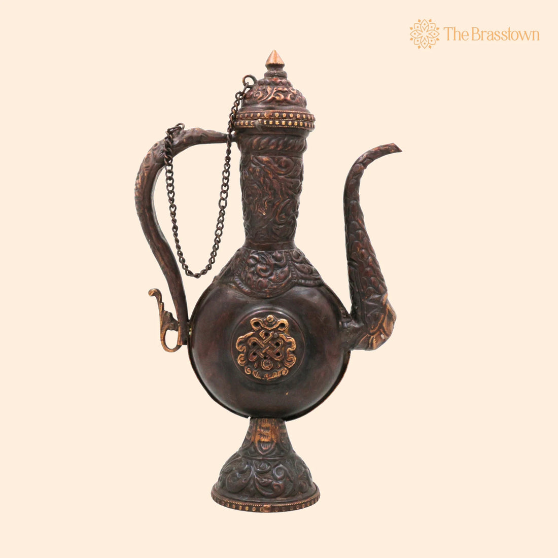Brass Kettle Idol – Handcrafted Peetal Pital Pittal Ketli, Vintage Indian Surahi Pot for Home Décor, Puja &amp; Gifting 7 Inch 1