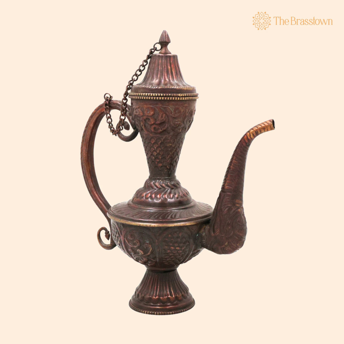 Brass – Handcrafted Surahi, Surai, Suraahee, Ewer, Pitcher, Kettle, Ketalee, Kettledrum, Jar, Pot, Jug, Showpeice, Gift, Home Décor 10 Inch 1