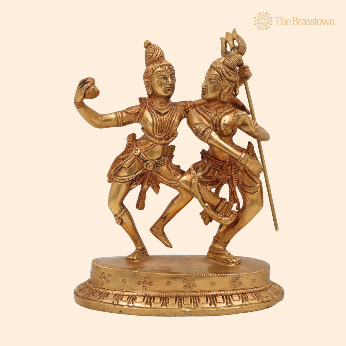 Brass Shiva Parvati Idol – Handcrafted Uma Maheshwara Murti, Gauri Shankar Vigraha for Puja, Home Mandir &amp; Décor 7 Inch 1