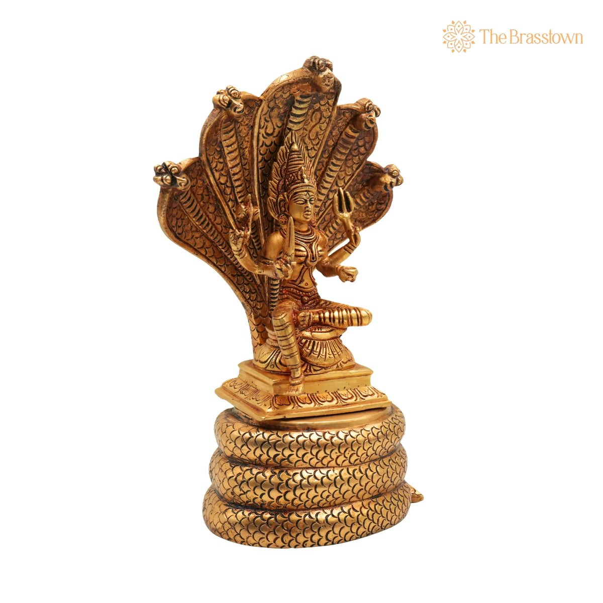 Brass Mariamman Idol – Handcrafted Mari Amman Murti, Kuladeivam Moorthi, Samayapuram Mariamman Vigraham, South Indian Goddess Pooja Idol 10.5 Inch 2