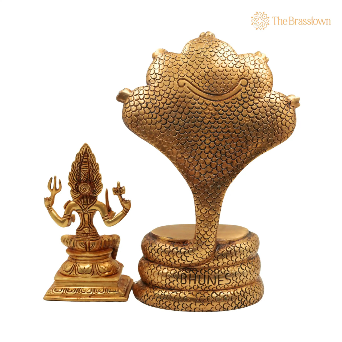 Brass Mariamman Idol – Handcrafted Mari Amman Murti, Kuladeivam Moorthi, Samayapuram Mariamman Vigraham, South Indian Goddess Pooja Idol 10.5 Inch 4
