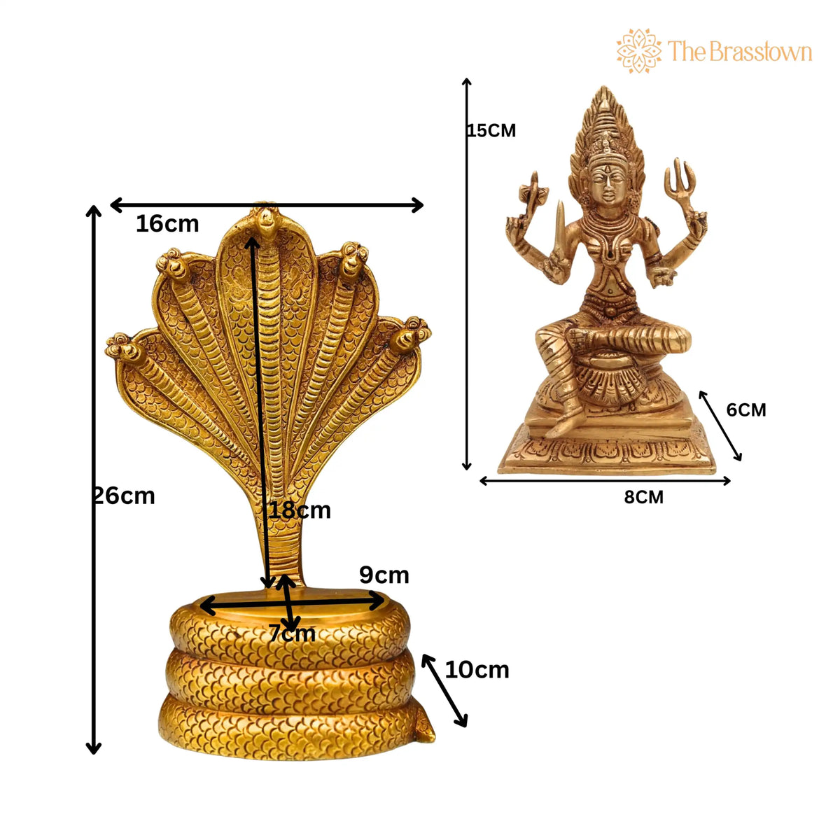 Brass Mariamman Idol – Handcrafted Mari Amman Murti, Kuladeivam Moorthi, Samayapuram Mariamman Vigraham, South Indian Goddess Pooja Idol 10.5 Inch 5