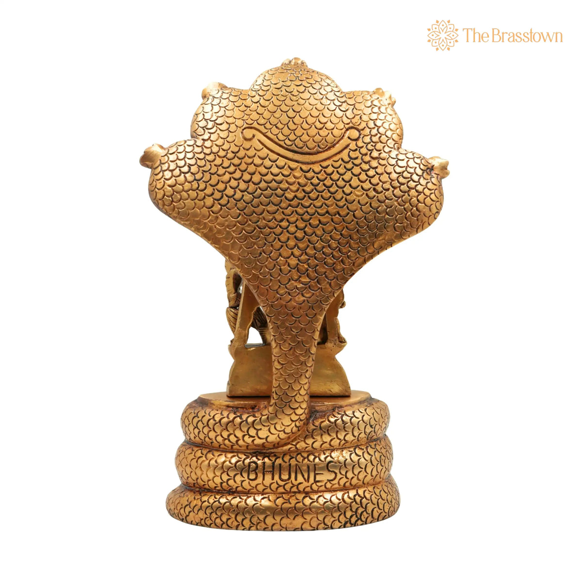 Brass Durga Devi on Sheshnag Idol – Handcrafted Sheshnag Vahini Mahishasura Mardini Murti, Naga Devi Shakti Moorthi for Puja 10.5 Inch 4