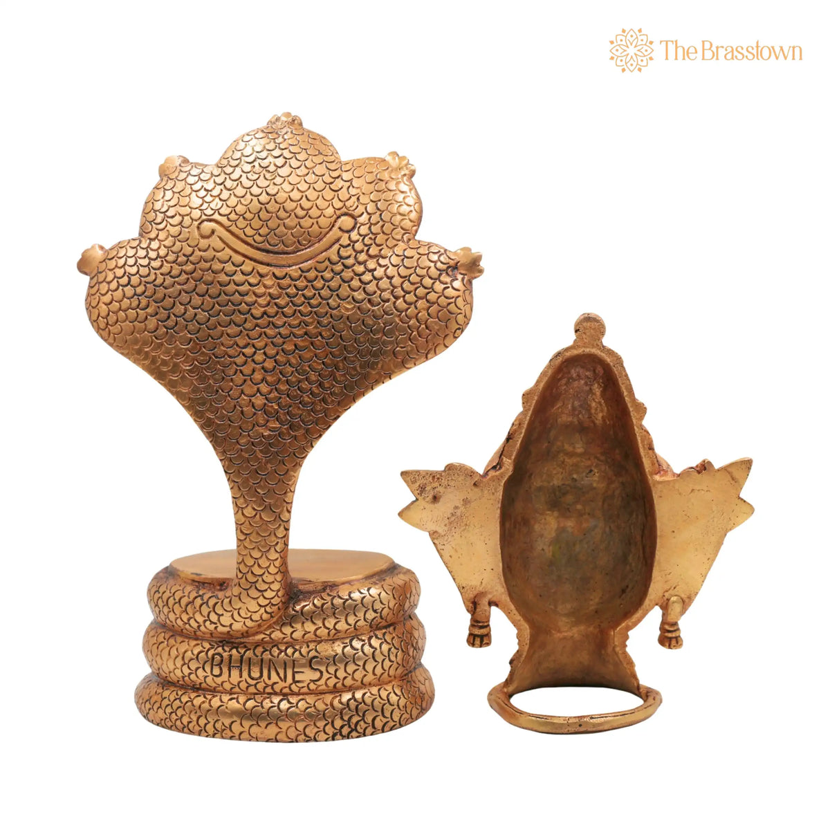 Brass Gowri Sheshnag Idol – Handcrafted Shesha Gauri Head on Serpent Hood, Home Décor &amp; Gifting 10.5 Inch 4