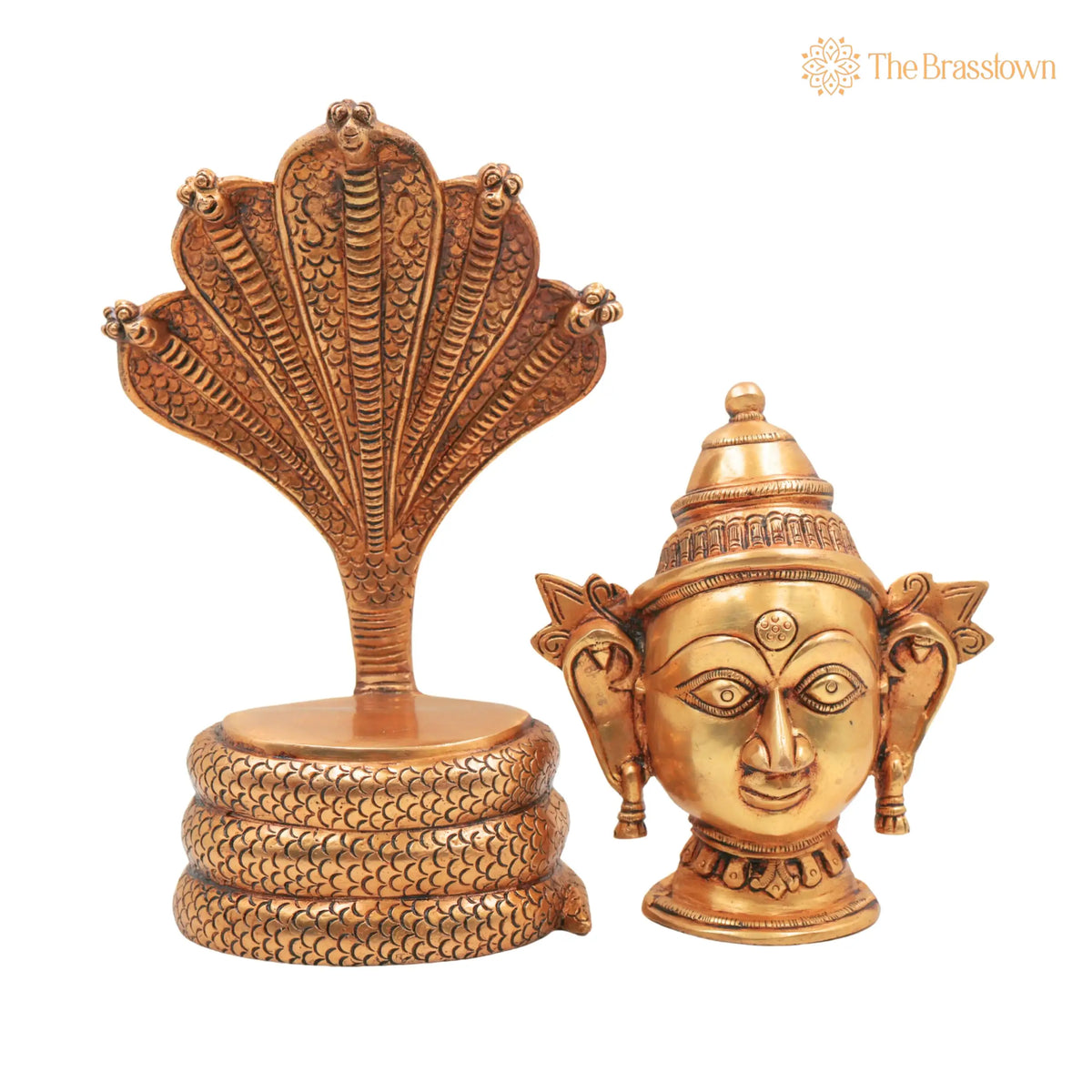 Brass Gowri Sheshnag Idol – Handcrafted Shesha Gauri Head on Serpent Hood, Home Décor &amp; Gifting 10.5 Inch 6