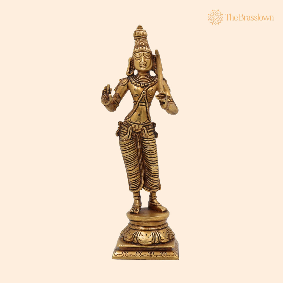 Handcrafted Brass Balarama Idol – Baladeva, Balabhadra, Haladhara, Halayudha, Sankarshana Murti for Home, Temple &amp; Puja Décor 9 Inch 1