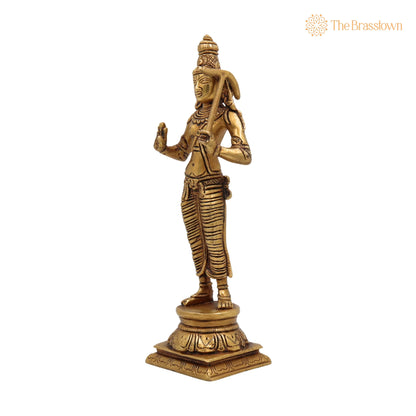 Handcrafted Brass Balarama Idol – Baladeva, Balabhadra, Haladhara, Halayudha, Sankarshana Murti for Home, Temple &amp; Puja Décor 9 Inch 3