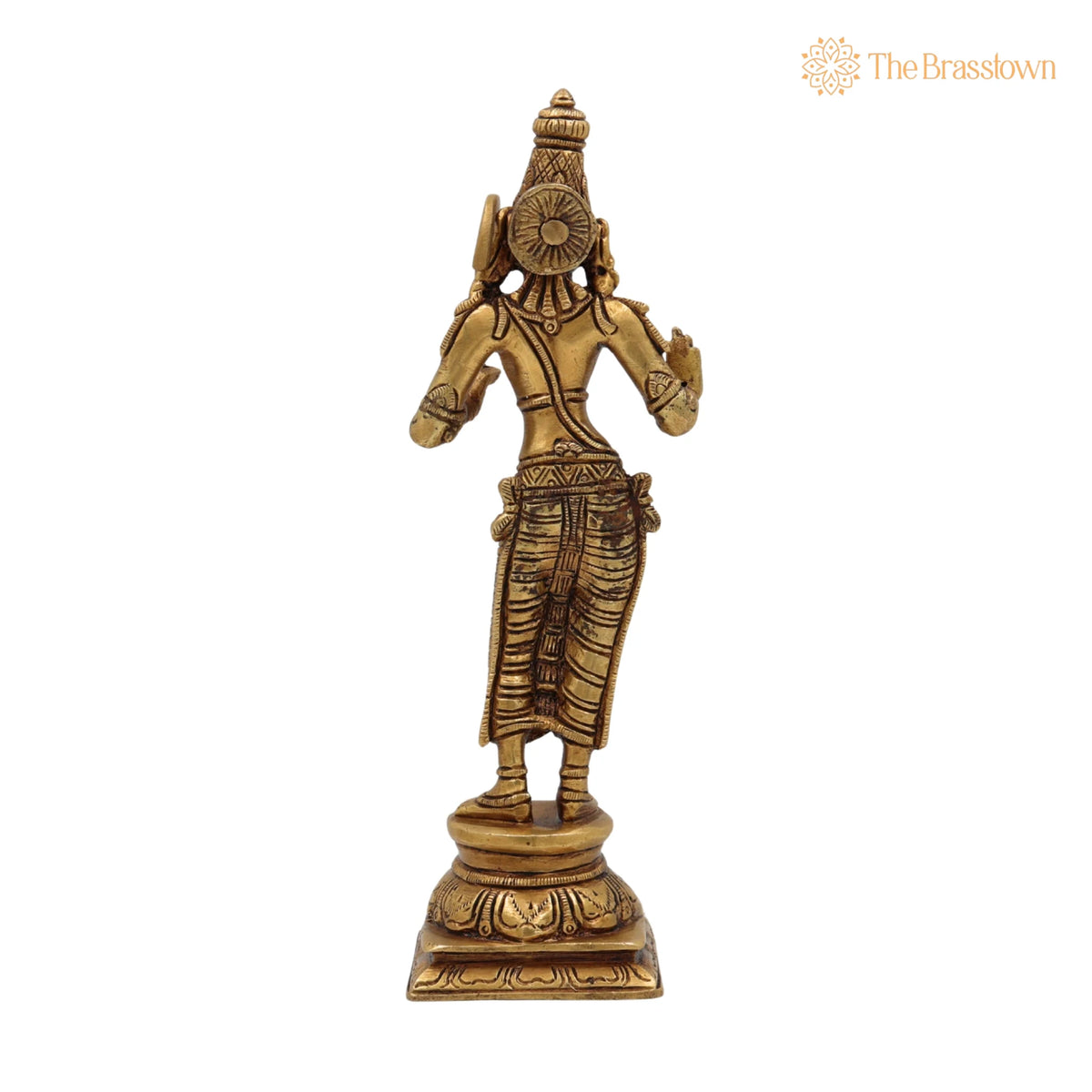 Handcrafted Brass Balarama Idol – Baladeva, Balabhadra, Haladhara, Halayudha, Sankarshana Murti for Home, Temple &amp; Puja Décor 9 Inch 4
