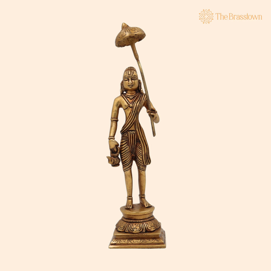 Handcrafted Brass Vamana Idol – Trivikrama, Urukrama, Upendra, Dadhivamana Murti, Lord Vishnu Dashavatara Statue for Home 11 Inch 1