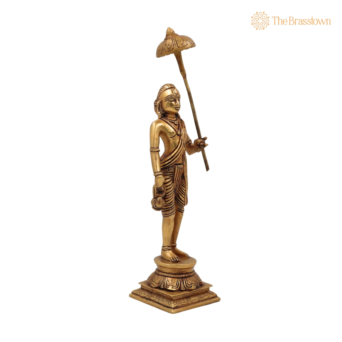 Handcrafted Brass Vamana Idol – Trivikrama, Urukrama, Upendra, Dadhivamana Murti, Lord Vishnu Dashavatara Statue for Home 11 Inch 2