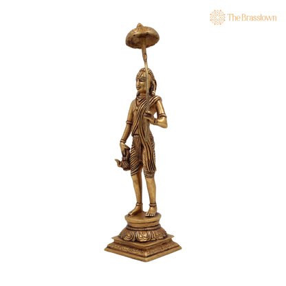 Handcrafted Brass Vamana Idol – Trivikrama, Urukrama, Upendra, Dadhivamana Murti, Lord Vishnu Dashavatara Statue for Home 11 Inch 3
