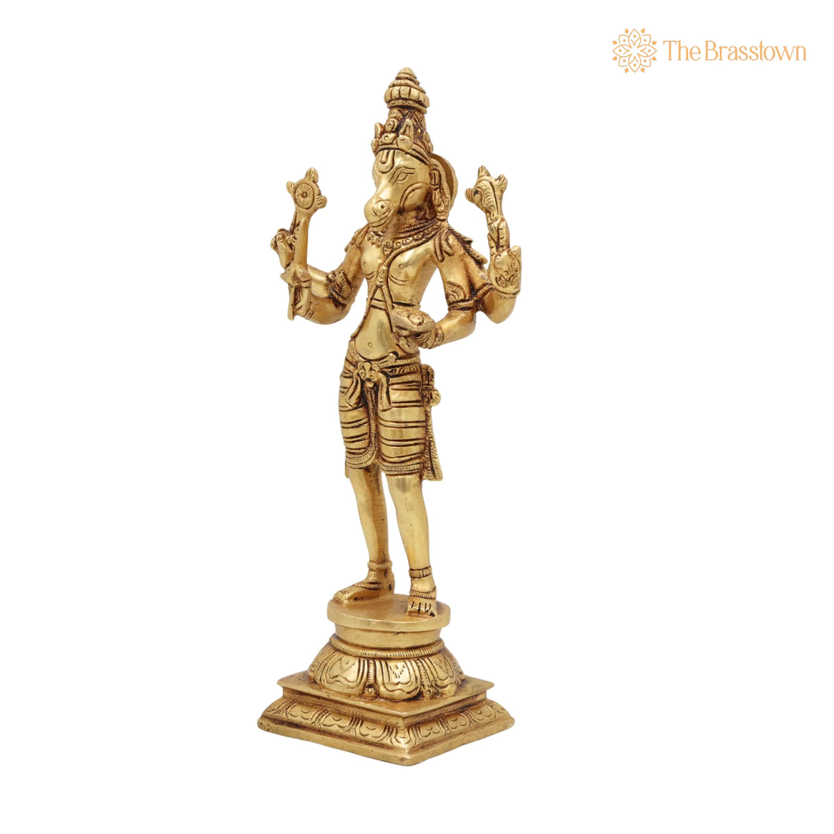 Brass Hayagriva Idol – Handcrafted Hayagreeva Murti Hayasirsa Veda Moorthy Vidya Varada Lakshmi Hayagriva Statue for Pooja, Temple 9 Inch 3