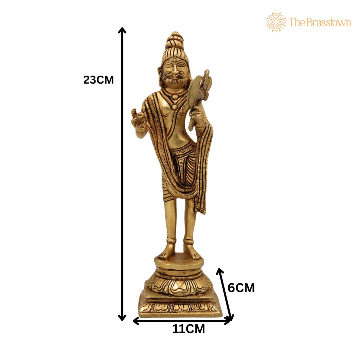 Handcrafted Brass Parashurama Idol – Lord Parasurama Murti, Vigraha, Pratima, Rama Bhargava, Rama Jamadagnya, Veerarama for Home 9 Inch 5