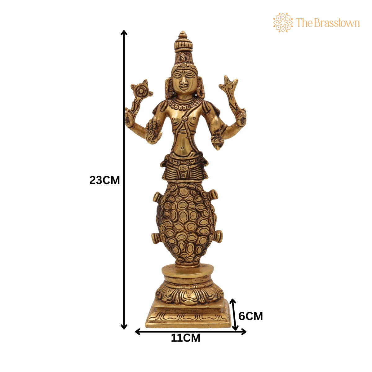 Brass Kurma Avatar Idol – Handcrafted Vishnu in Tortoise Form Murti, Panchaloha &amp; Temple Statue for Pooja, Home Décor, Spiritual Worship 9 Inch 5