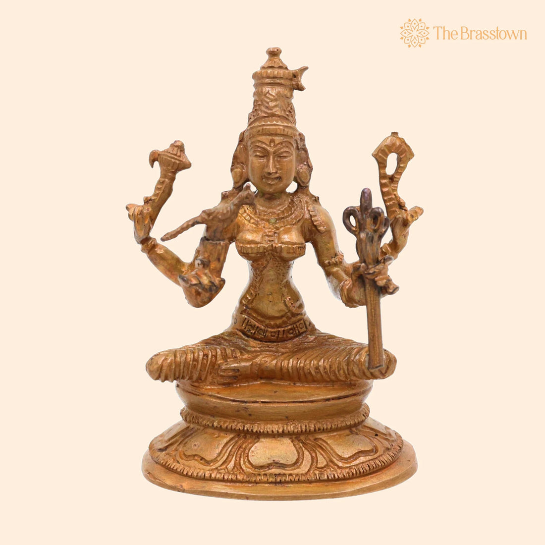 Bronze Kamakshi Devi Idol – Handcrafted Goddess Kamakshi Murti for Pooja, Home Décor &amp; Spiritual Gifts 3 Inch 1
