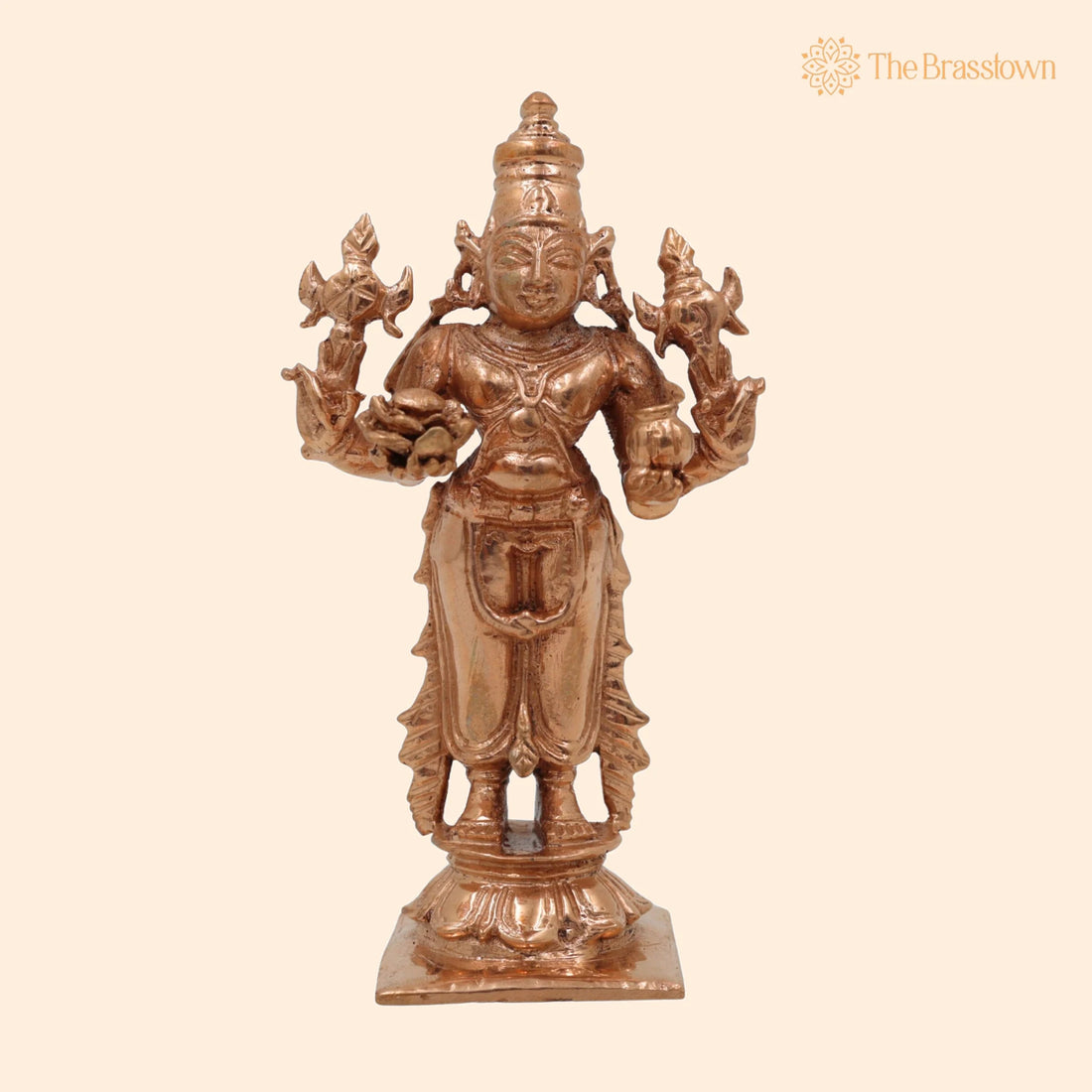 Handcrafted Bronze Dhanvantari Idol – Panchaloha Dhanvantri Murti, Ayurvedic God of Healing &amp; Health for Home Temple 4 Inch 1