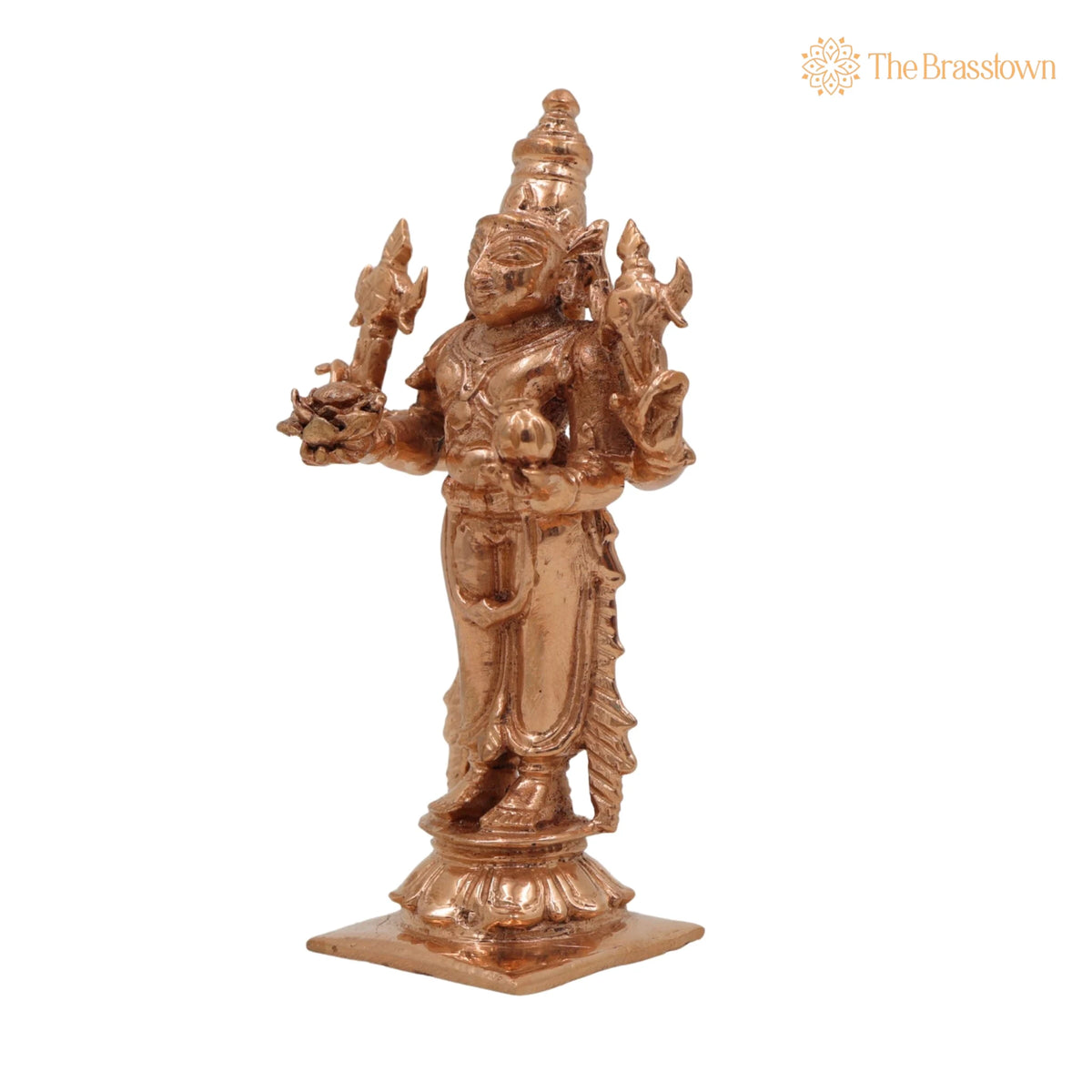 Handcrafted Bronze Dhanvantari Idol – Panchaloha Dhanvantri Murti, Ayurvedic God of Healing &amp; Health for Home Temple 4 Inch 3