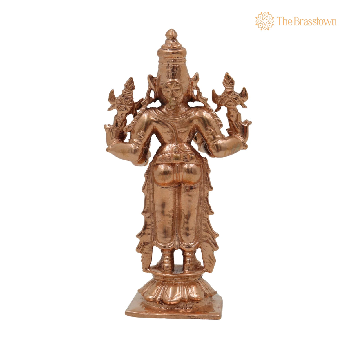 Handcrafted Bronze Dhanvantari Idol – Panchaloha Dhanvantri Murti, Ayurvedic God of Healing &amp; Health for Home Temple 4 Inch 4