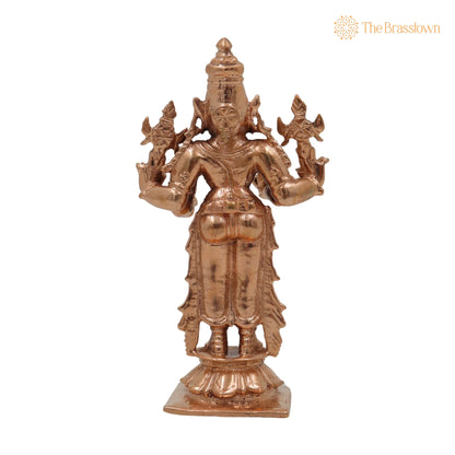 Handcrafted Bronze Dhanvantari Idol – Panchaloha Dhanvantri Murti, Ayurvedic God of Healing &amp; Health for Home Temple 4 Inch 4