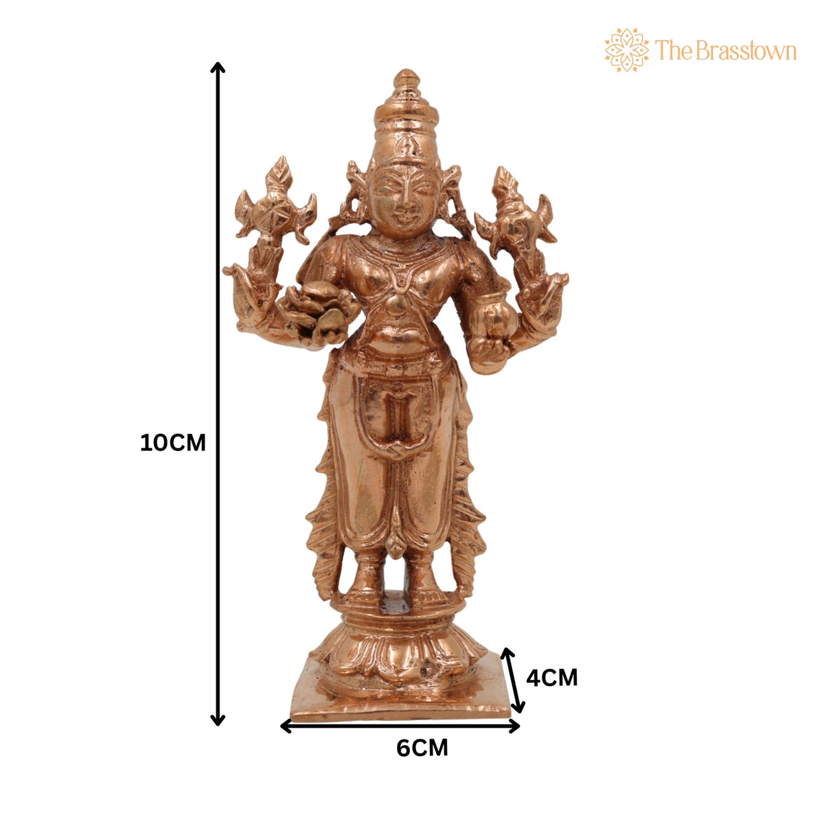 Handcrafted Bronze Dhanvantari Idol – Panchaloha Dhanvantri Murti, Ayurvedic God of Healing &amp; Health for Home Temple 4 Inch 5