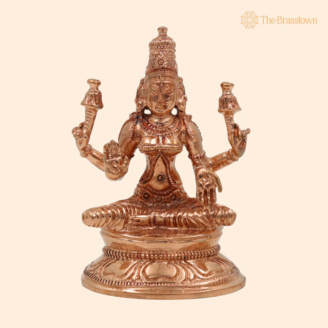 Bronze Handcrafted Maha Lakshmi Idol – Panchaloha Shri Kamala Padma Narayani Indira Bhargavi Lakshmi Statue for Puja 3 Inch 1