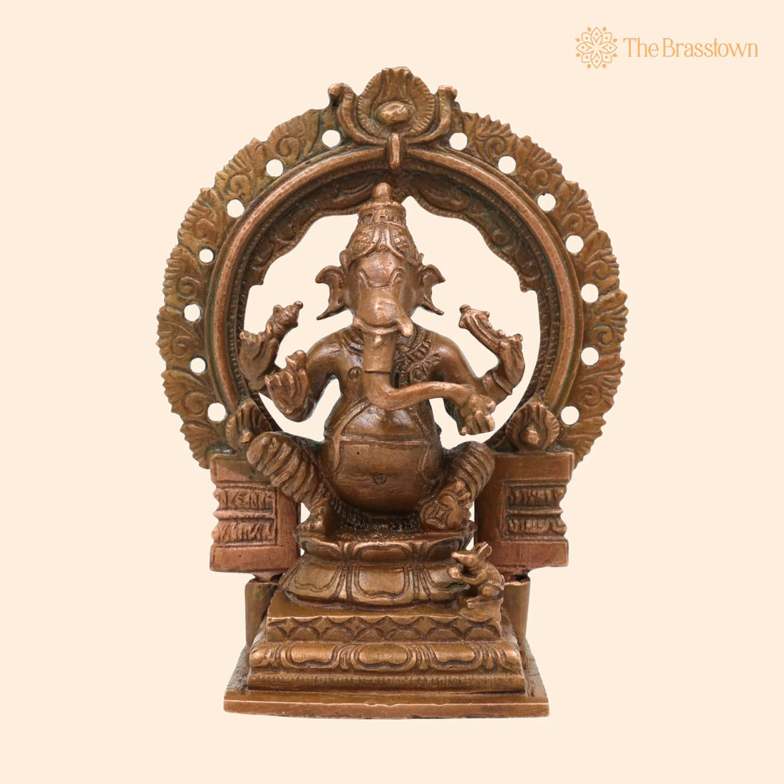 Handcrafted Bronze Ganesha Idol – Ganapati Murti, Vinayaka Statue, Siddhivinayak Sculpture, Panchaloha Gajanana Figurine for Pooja 4 Inch 1