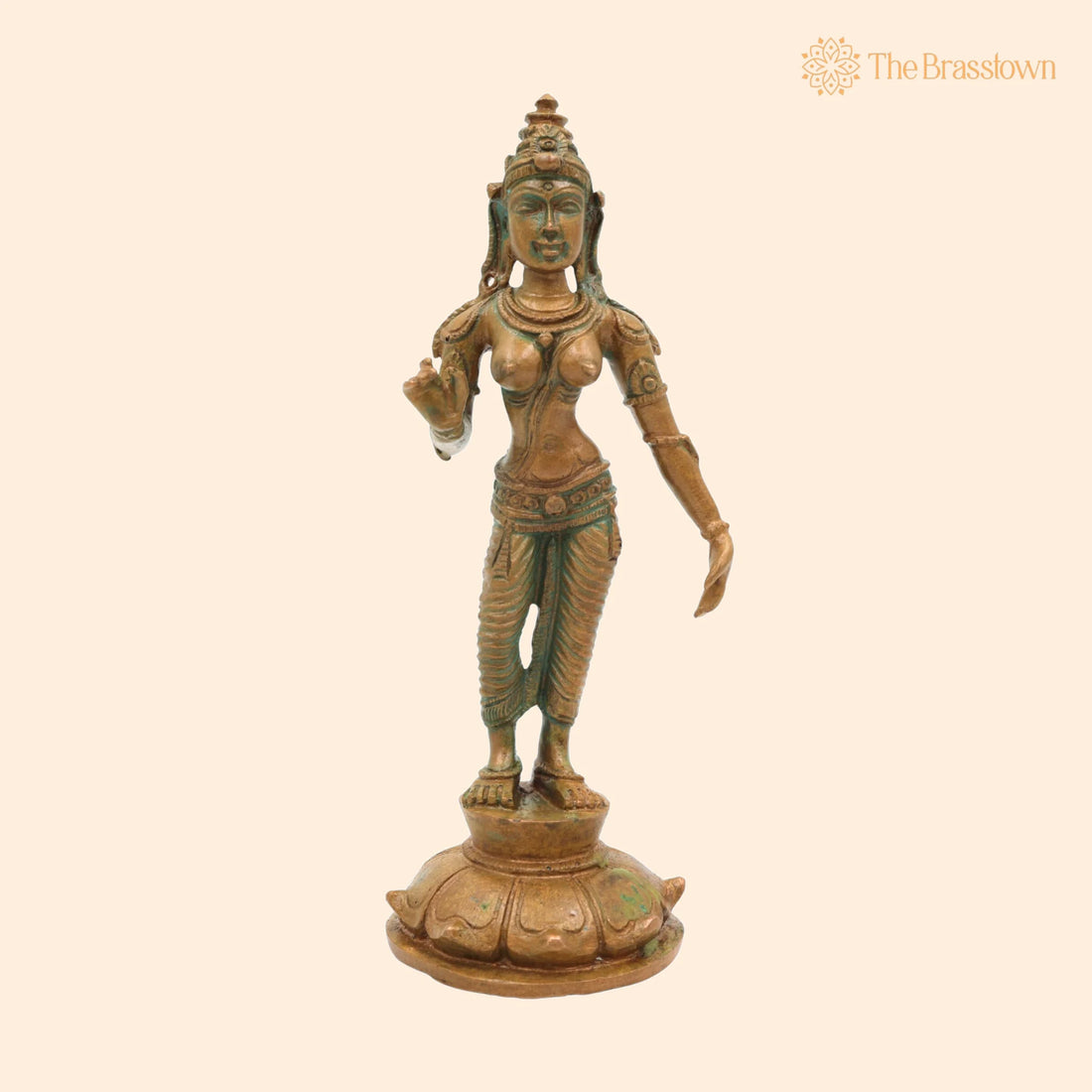 Handcrafted Bronze Parvati Idol – Chola Art South India Goddess Sculpture for Puja, Home Mandir &amp; Décor 4.5 Inch 1