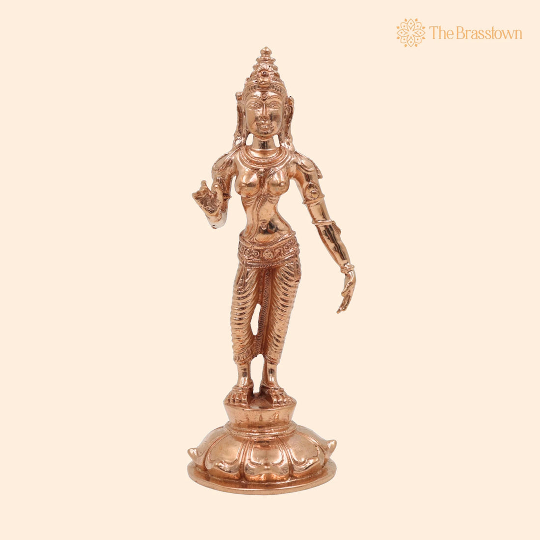 Handmade Bronze Parvati Idol – Panchaloha Uma Gauri Shakti Devi Statue for Puja, Home Mandir &amp; Décor 5 Inch 1