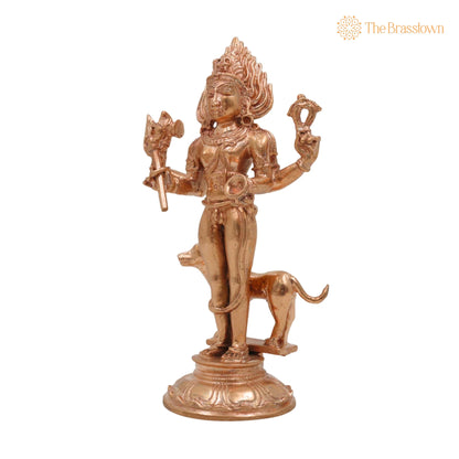 Bronze Handmade Kaal Bhairava Idol – Panchaloha &amp; Brass Statue for Home, Temple &amp; Pooja Décor 5.5 Inch 3