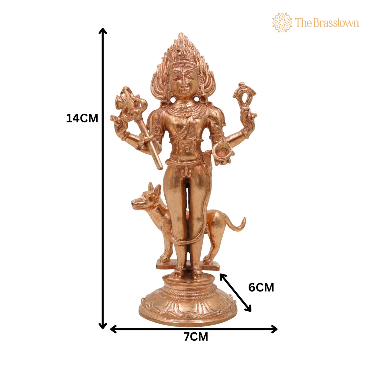 Bronze Handmade Kaal Bhairava Idol – Panchaloha &amp; Brass Statue for Home, Temple &amp; Pooja Décor 5.5 Inch 5
