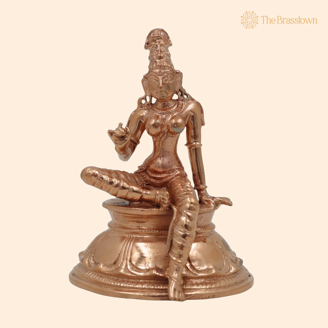 Bronze Goddess Parvathi Idol – Handmade Parvathi Murti for Pooja, Temple &amp; Home Décor 4 Inch 1
